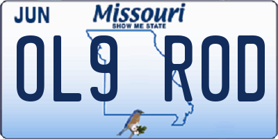 MO license plate OL9R0D