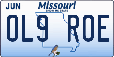 MO license plate OL9R0E