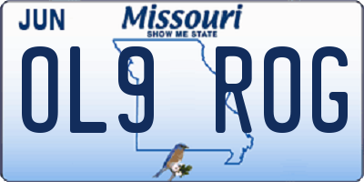 MO license plate OL9R0G