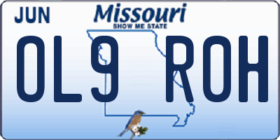 MO license plate OL9R0H