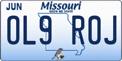 MO license plate OL9R0J