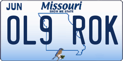 MO license plate OL9R0K