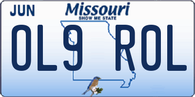 MO license plate OL9R0L