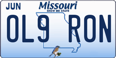 MO license plate OL9R0N