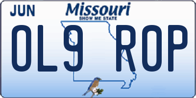 MO license plate OL9R0P