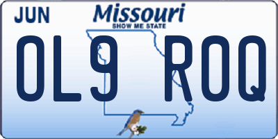 MO license plate OL9R0Q