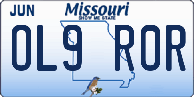 MO license plate OL9R0R