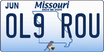 MO license plate OL9R0U