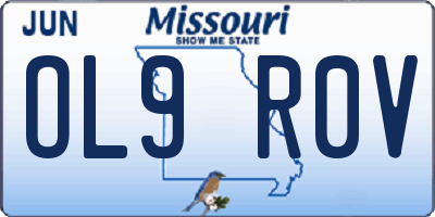 MO license plate OL9R0V