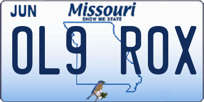 MO license plate OL9R0X