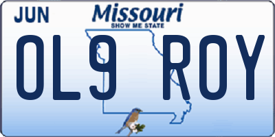 MO license plate OL9R0Y