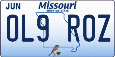 MO license plate OL9R0Z