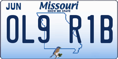 MO license plate OL9R1B