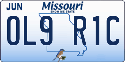 MO license plate OL9R1C