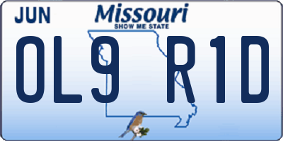 MO license plate OL9R1D