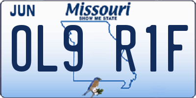 MO license plate OL9R1F