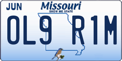 MO license plate OL9R1M
