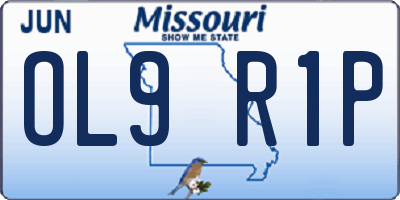 MO license plate OL9R1P