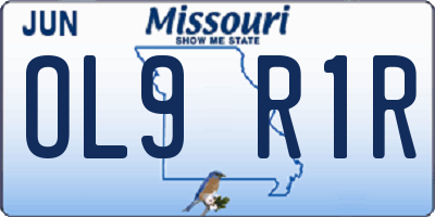 MO license plate OL9R1R