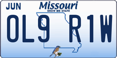 MO license plate OL9R1W