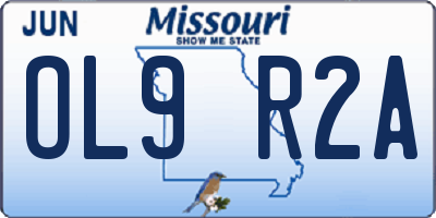 MO license plate OL9R2A
