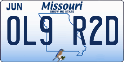 MO license plate OL9R2D