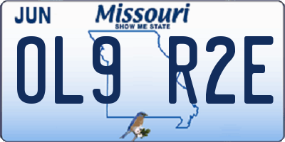 MO license plate OL9R2E