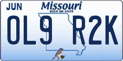 MO license plate OL9R2K