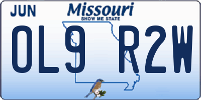 MO license plate OL9R2W