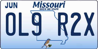 MO license plate OL9R2X
