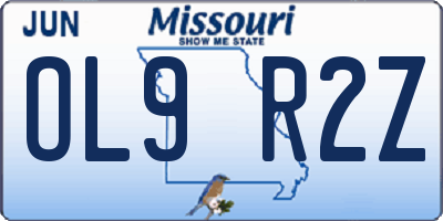 MO license plate OL9R2Z
