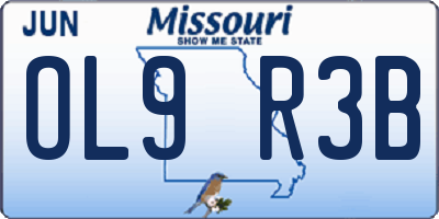 MO license plate OL9R3B