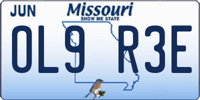 MO license plate OL9R3E