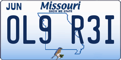 MO license plate OL9R3I