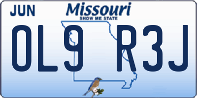 MO license plate OL9R3J