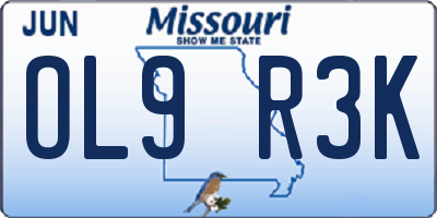 MO license plate OL9R3K
