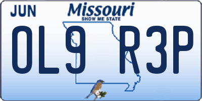 MO license plate OL9R3P