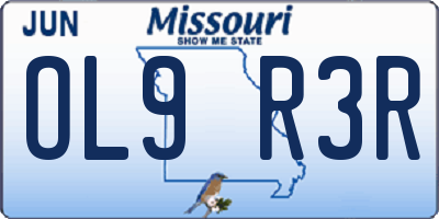 MO license plate OL9R3R