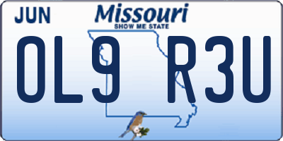 MO license plate OL9R3U