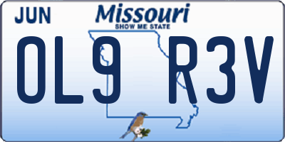 MO license plate OL9R3V