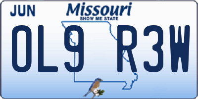 MO license plate OL9R3W