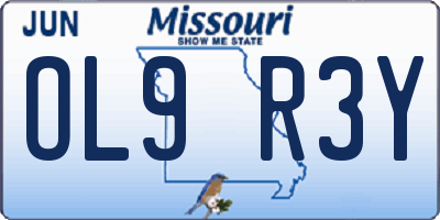 MO license plate OL9R3Y