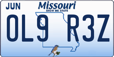 MO license plate OL9R3Z