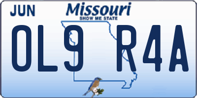 MO license plate OL9R4A