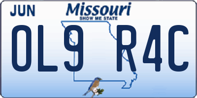 MO license plate OL9R4C