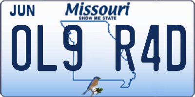 MO license plate OL9R4D