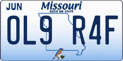 MO license plate OL9R4F
