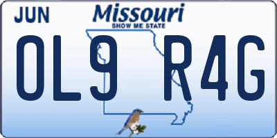 MO license plate OL9R4G