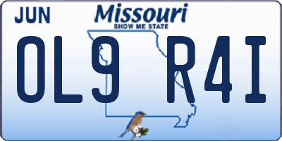 MO license plate OL9R4I