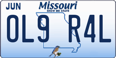 MO license plate OL9R4L